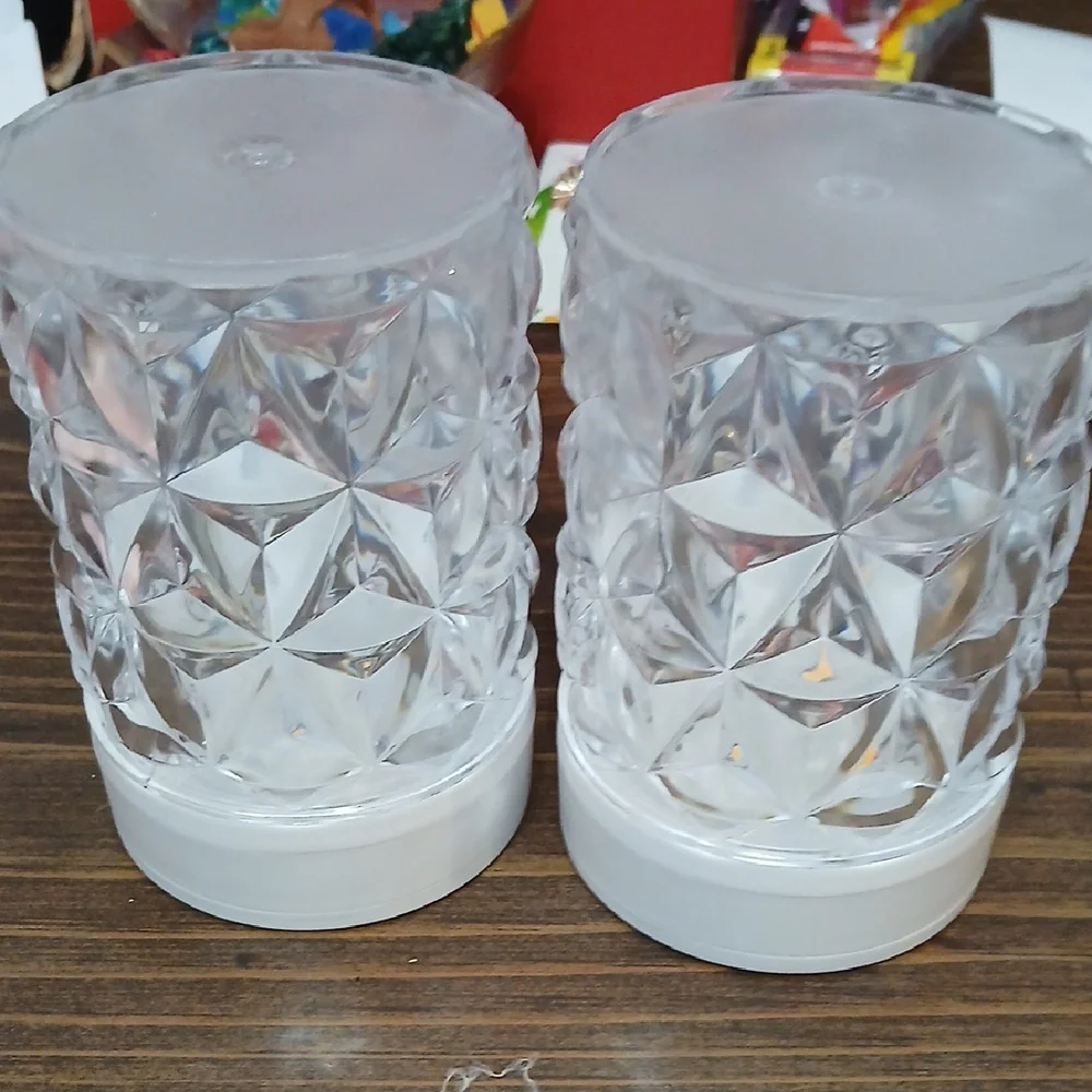 Clear Textured Table Top Lightd Set of 2